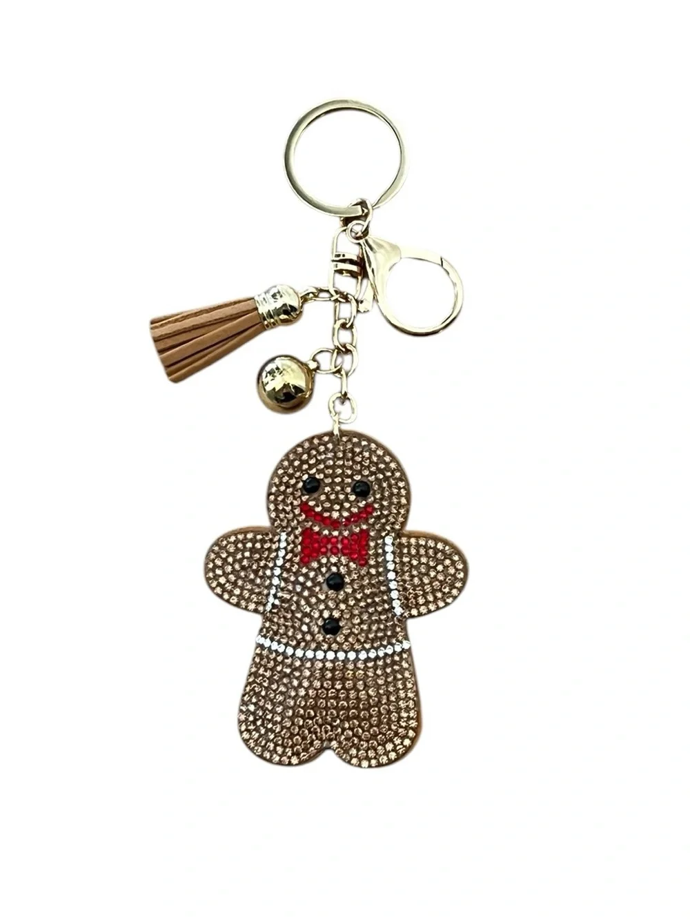 Gingerbread Brown Allover Rhinestone & Gold Christmas 3